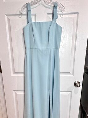 Dessy Collection Chiffon Formal/Bridesmaid Dress, EUC. Sz 8, Morning Sky Blue